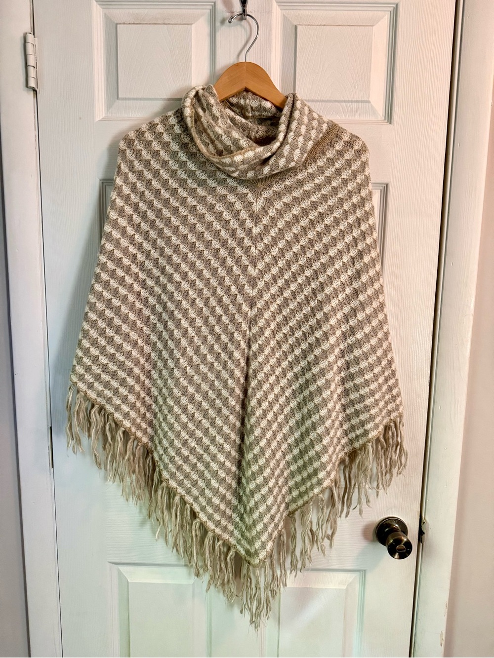 Cozy Knit Fringe Poncho